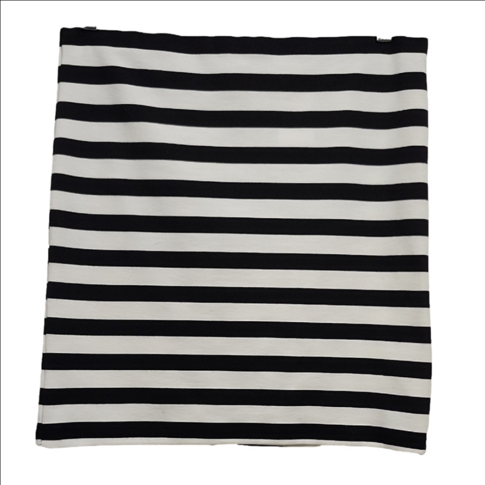 SELECTED FEMME Black and white stripes back zipper pencil skirt